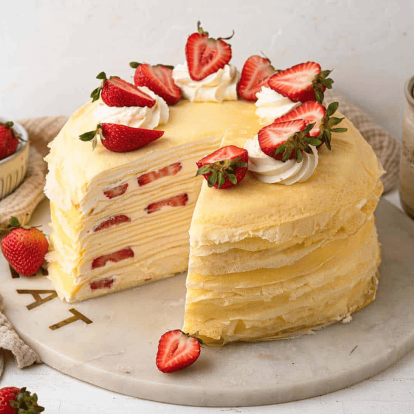Strawberry Mille Crepe Cake From £85
