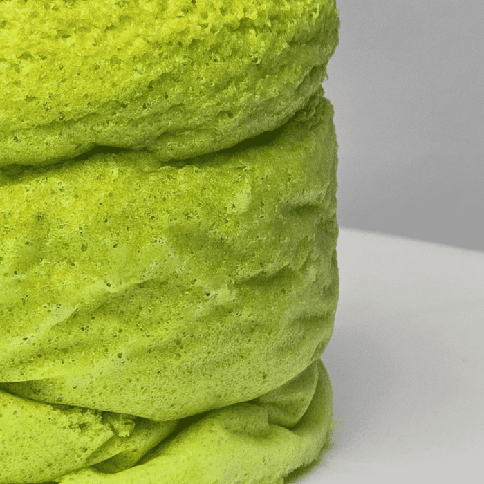 side of pandan jiggly cake