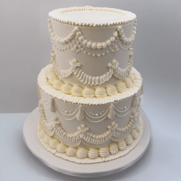 Two-Tier Lambeth Wedding Cake