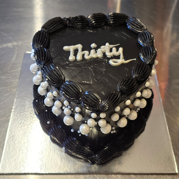 Black Cocoa Velvet Lambeth Heart Cake From £185 1 Black Cocoa Velvet Lambeth Heart Cake From £185