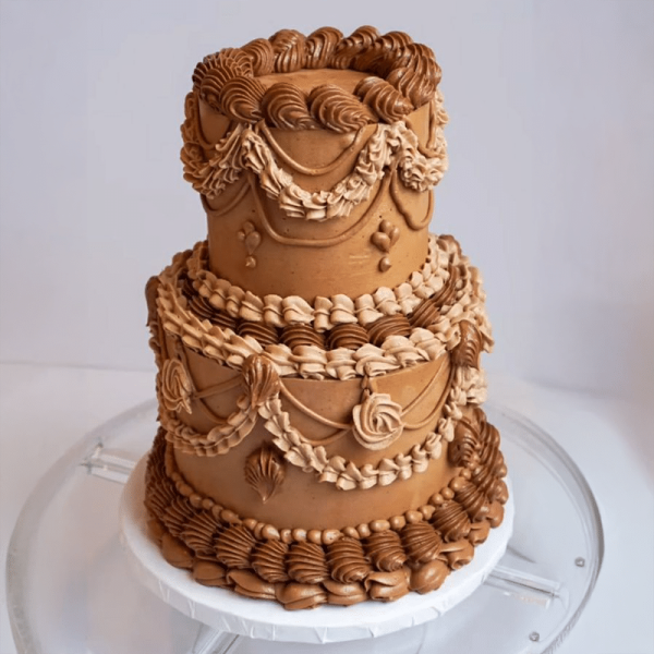 Belgian Chocolate Lambeth 2 tier Wedding Cake