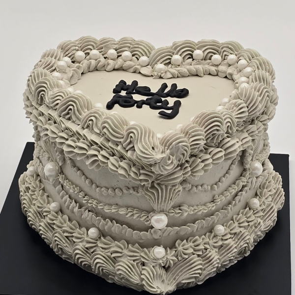 Grey Velour Heart Cake From £135