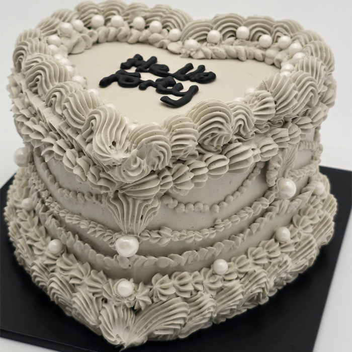Grey Velour Heart Cake From £135