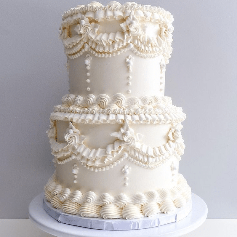 Luxury two-tier wedding cake by Mooies, London