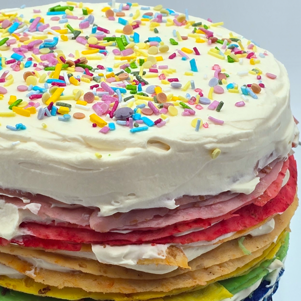 Rainbow Mille Crepe Cake From £95