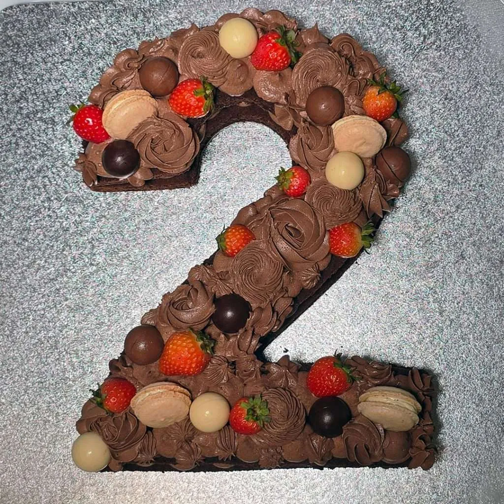 Bespoke chocolate number cake for Raffles London at The OWO